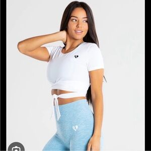 White Tru Tie-Front Crop Top